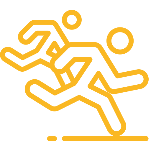 Two players running icon